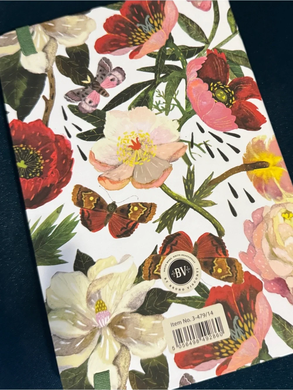 BV by Bruno Visconti Soft Touch Peonies Floral Hardcover Journal 100 Lined Pages